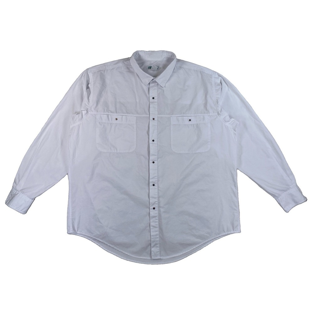 Vintage Patagonia Snap Button Up Shirt Men's XL White Long Sleeve 52331
